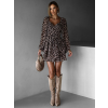 Leopardí krátké volánové šaty TERTIA s páskem