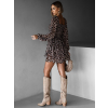 Leopardí krátké volánové šaty TERTIA s páskem