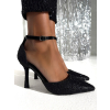 Černé elegantní kamínkové boty na podpatku SORREN