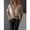 Béžový top MARGIN s výstřihem do V