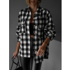 Černá kostkovaná oversize košile ELMIRET