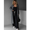Šedý dlouhý oversize elegantní kabát PRENIA
