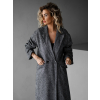 Šedý dlouhý oversize elegantní kabát PRENIA
