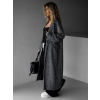 Šedý dlouhý oversize elegantní kabát PRENIA
