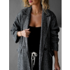 Šedý dlouhý oversize elegantní kabát PRENIA