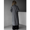Šedý dlouhý oversize elegantní kabát PRENIA