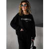 Černá mikina DRITON s nápisem champagne