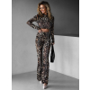 Leopardí třpytivý kalhotový komplet KENOTON