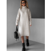 Béžové svetrové šaty ANTOANETA s rolákem