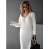 Bílé svetrové šaty TERISITA s výstřihem