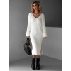 Bílé svetrové šaty TERISITA s výstřihem