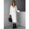Bílé svetrové šaty TERISITA s výstřihem