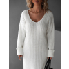 Bílé svetrové šaty TERISITA s výstřihem