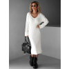 Bílé svetrové šaty TERISITA s výstřihem