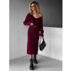 Bordo svetrové šaty TERISITA s výstřihem