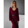 Bordo svetrové šaty TERISITA s výstřihem