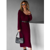 Bordo svetrové šaty TERISITA s výstřihem