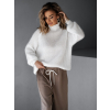 Bílý stylový svetr TRYPHON s rolákem