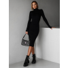 Černé maxi svetrové šaty OKAROT s rolákem