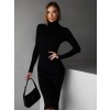 Černé maxi svetrové šaty OKAROT s rolákem