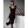 Černé koktejlové jednoduché šaty ARACYT