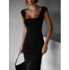 Černé koktejlové jednoduché šaty ARACYT