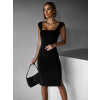 Černé koktejlové jednoduché šaty ARACYT