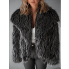 Černý žíhaný faux fur kožešinový kabátek ORLOS