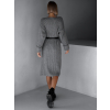 Šedé dlouhé svetrové maxi šaty XIMENA s výstřihem