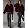 Vínový kožešinový faux fur kabátek PESHA
