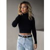Černý crop rolák EMYLIJA s dlouhým rukávem