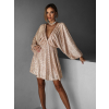 Zlaté krátké flitrované šaty BERRON s výstřihem