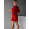 Červené krátké vypasované flitrované šaty HELION