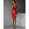 Červené třpytivé koktejlové šaty ETTOREL s kamínky
