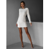 Bílé krátké flitrované šaty WIDOW s mašlí