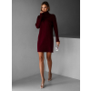 Vínové svetrové oversize šaty GIMMEL s rolákem
