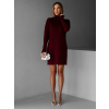 Vínové svetrové oversize šaty GIMMEL s rolákem