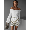 Bílá flitrovaná mini sukně WILMA