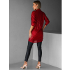 Červené flitrované košilové šaty LEXURY na knoflíky