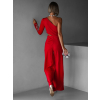 Červený elegantní overal EDIVAD na jedno rameno