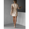 Zlaté třpytivé elagantní šaty KARLAS s výstřihem