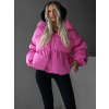 Růžová zimní prošívaná puffy krátká bunda DEZIDER