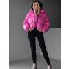 Růžová zimní prošívaná puffy krátká bunda DEZIDER