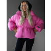 Růžová zimní prošívaná puffy krátká bunda DEZIDER