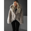 Béžový faux fur luxusní kožešinový kabátek XADEN