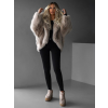 Béžový faux fur luxusní kožešinový kabátek XADEN