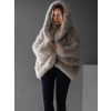 Béžový faux fur luxusní kožešinový kabátek XADEN