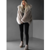 Béžový faux fur luxusní kožešinový kabátek XADEN