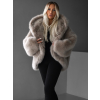 Béžový faux fur luxusní kožešinový kabátek XADEN