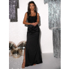 Černé dlouhé elegantní plesové šaty NADIA
